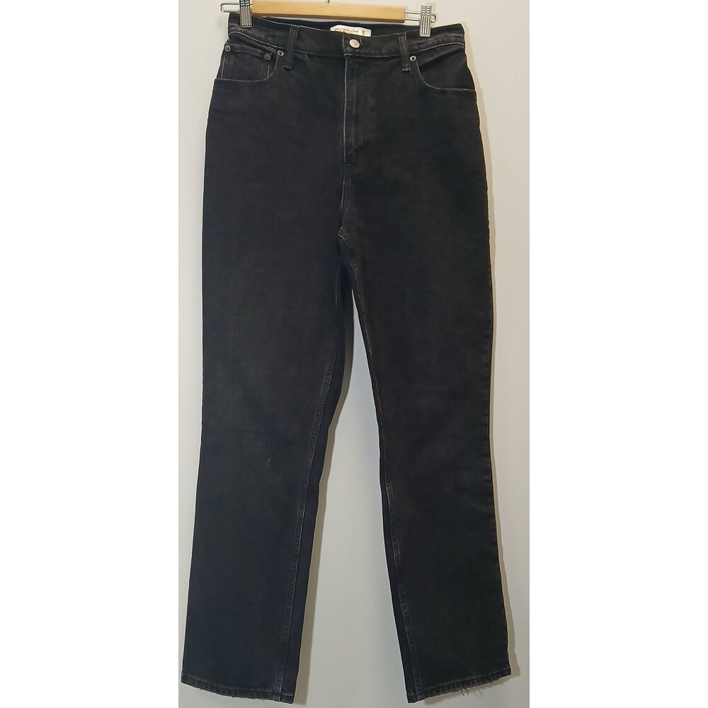 Abercrombie Fitch womens 28/6 black jeans pants Ultra high rise 90's straight